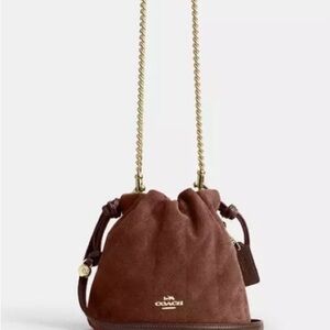 Coach Suede Crossbody Bag in Rich Brown